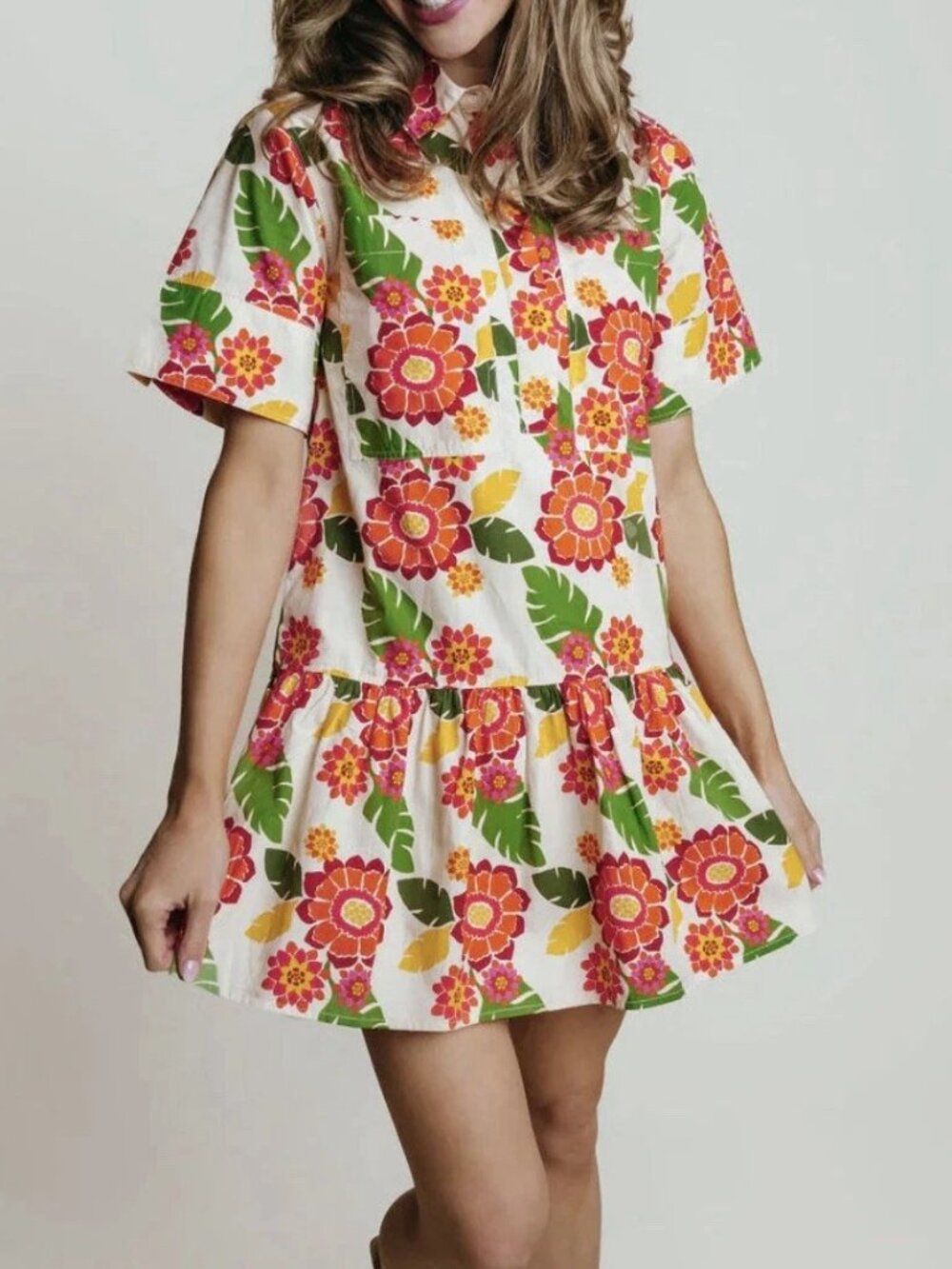 Laroque Lola Cotton Floral sundress NWT L Large